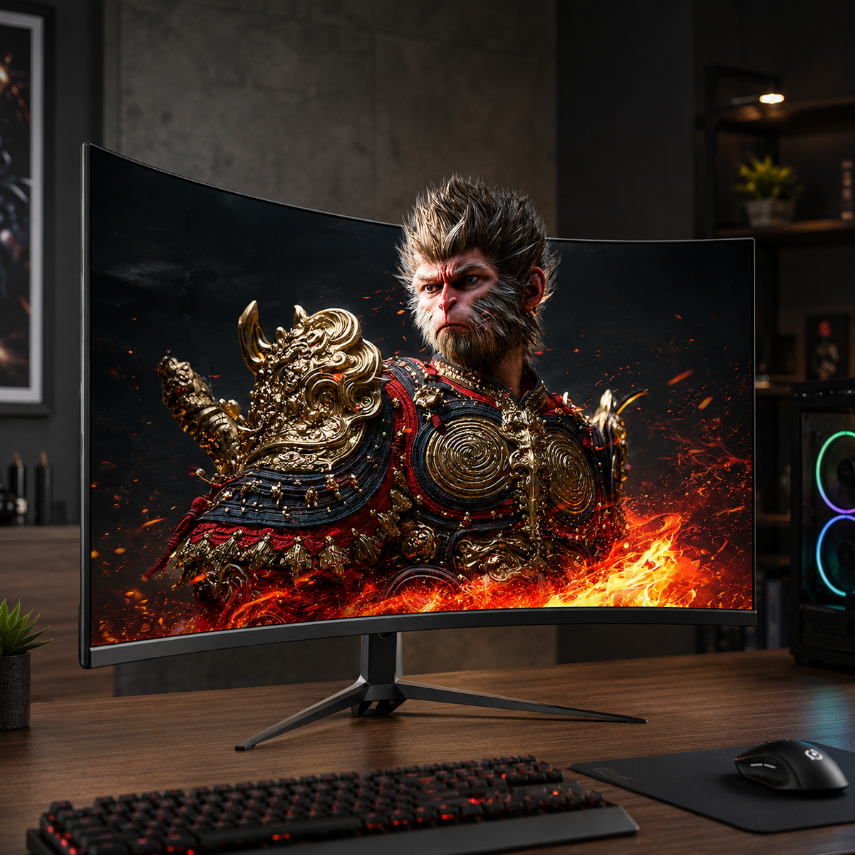 27 Inch Curved Monitor 2K 165Hz 1500R QHD 2560*1440p Gaming Computer Monitor 16:9 HDMI Display 1ms(MPRT) FreeSync 99% sRGB Eye Care HDR PC Screen Built-in Speakers VESA Tilt Adjustable Black