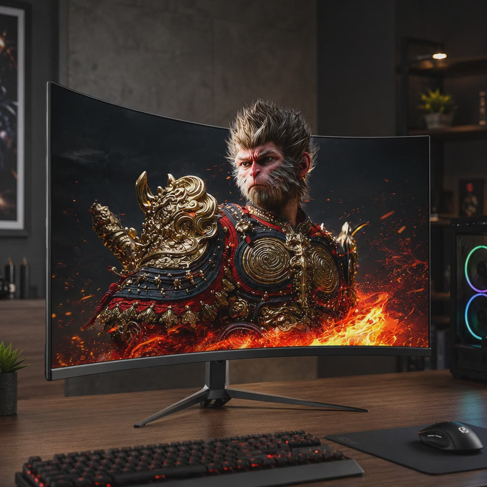 27 Inch Curved Monitor 2K 165Hz 1500R QHD 2560*1440p Gaming Computer Monitor 16:9 HDMI Display 1ms(MPRT) FreeSync 99% sRGB Eye Care HDR PC Screen Built-in Speakers VESA Tilt Adjustable Black